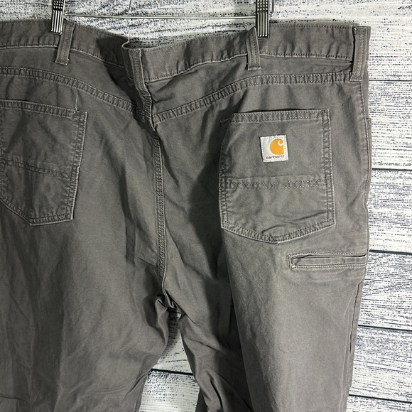 Carhartt 102517 Rugged Flex Relaxed Fit Canvas 5-Pocket Work Pant Gravel 46 x 30 - Picture 3 of 5